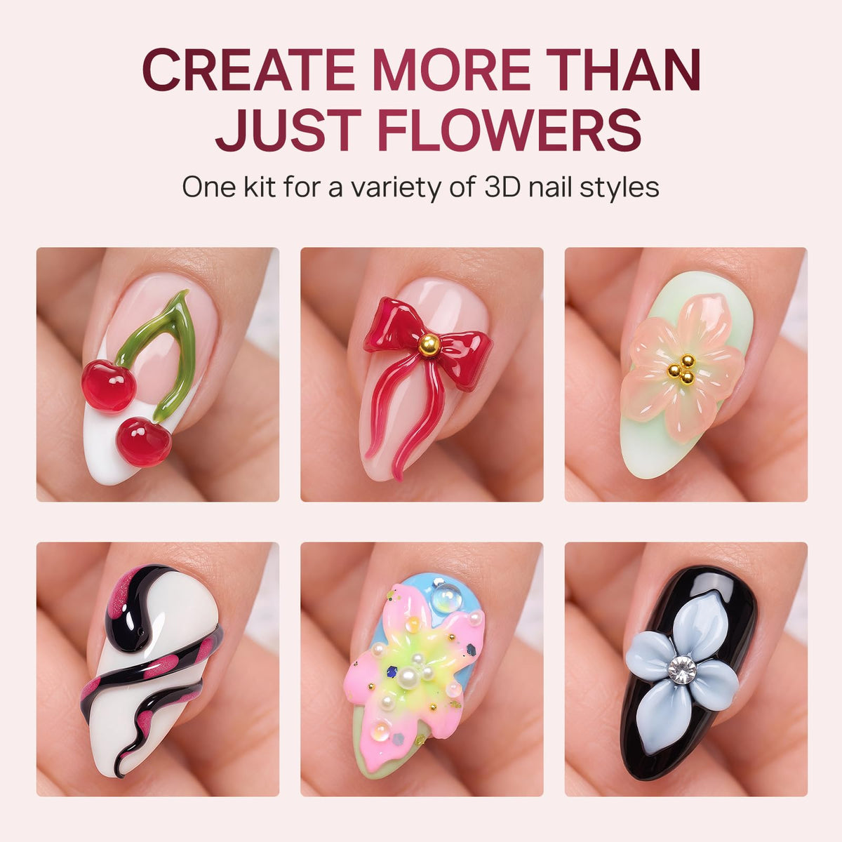 MIZHSE 3D Sculpting Gel kit enables stunning nail designs, verified by CuratCart for quality and trust.
