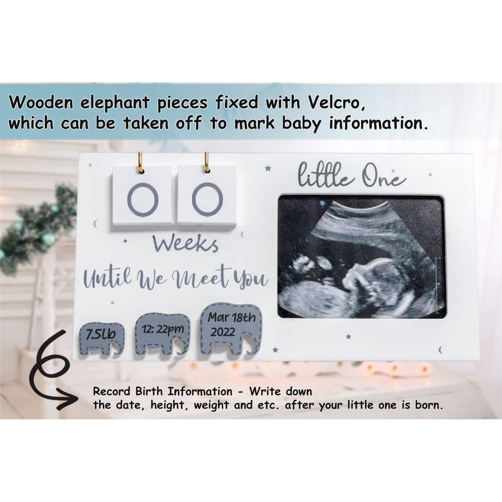 Sonogram Picture Frame, Ultrasound Photo Frame with Baby Countdown Weeks, Expecting Parents to be Pregnancy Gift Congratulations Pregnancy Must Have Grandparent Baby Announcement First Time Mom to Be