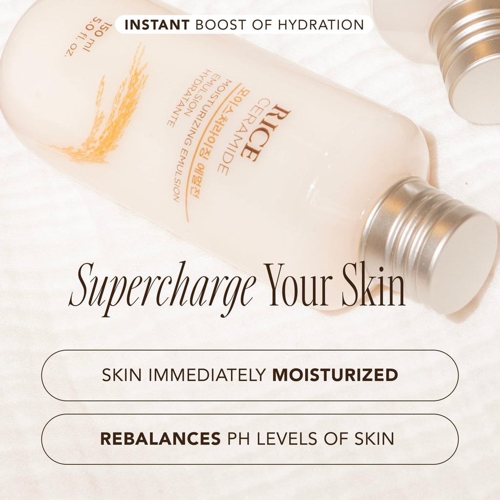 Buy now The Face Shop Rice Ceramide Moisturizing Emulsion - Rice Extract - Lightweight Face Moisturizer - Brightening - Hydrating Targets Dryness - Strengthens Skin Barrier - Face Lotion - Korean Skin Care at indiglob india