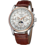 Buy now FORSINING Men's Automatic Self Winding Moon Phase Watch with Brown Leather Strap Analogue Display FSG319M3T4 at indiglob india