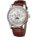 Buy now FORSINING Men's Automatic Self Winding Moon Phase Watch with Brown Leather Strap Analogue Display FSG319M3T4 Default at indiglob india