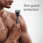 Schick Hydro Sensitive 5-Blade Razors for Men, 1 Handle & 3 Refills | 5-blade mens razors for shaving, 7 hydrating gel pools, Protective guards for sensitive skin, Flip-back precision edging tool