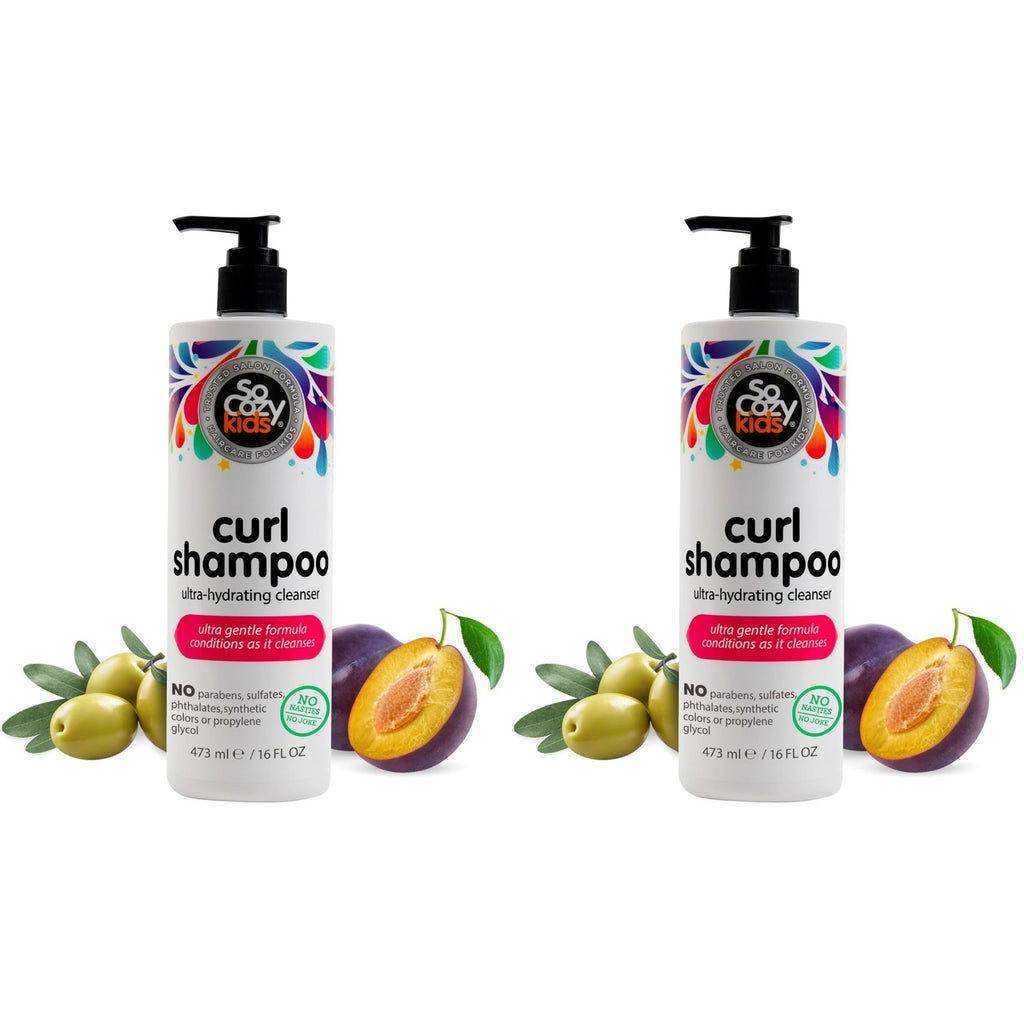 SoCozy Curl Shampoo | For Kids Hair | Ultra-Hydrating Cleanser | No Parabens, Sulfates, Synthetic Colors or Dyes, Sweet-Crème, 10.5 Fl Oz