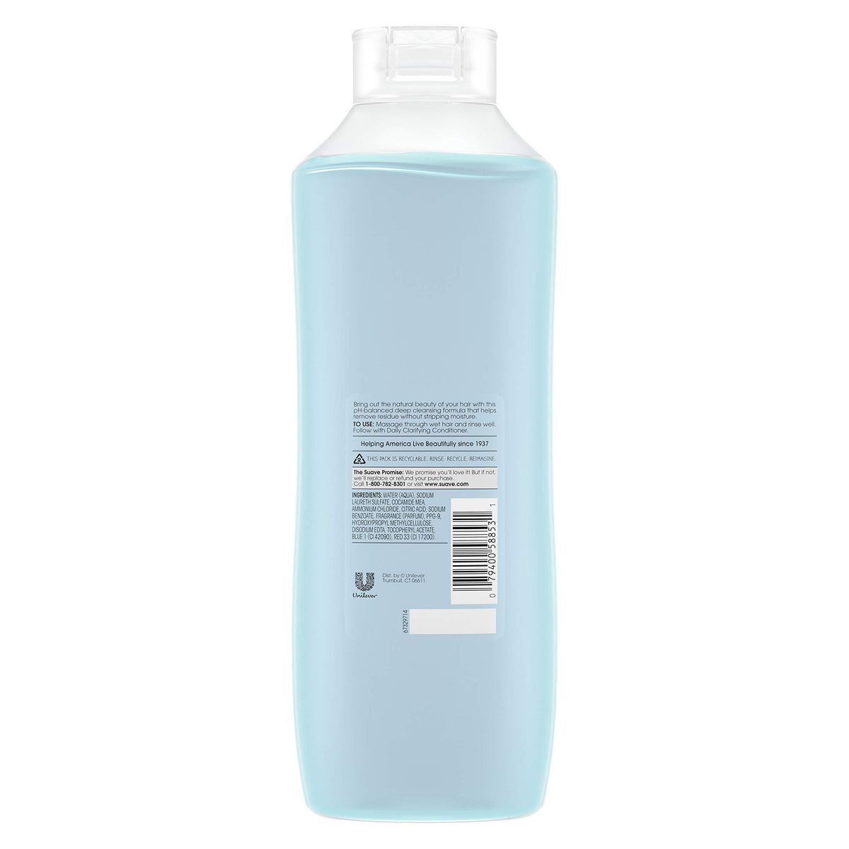 Suave Essentials Anti Residue Shampoo for Normal to Oily Hair Daily Clarifying Hair with Deep Cleansers 30 oz