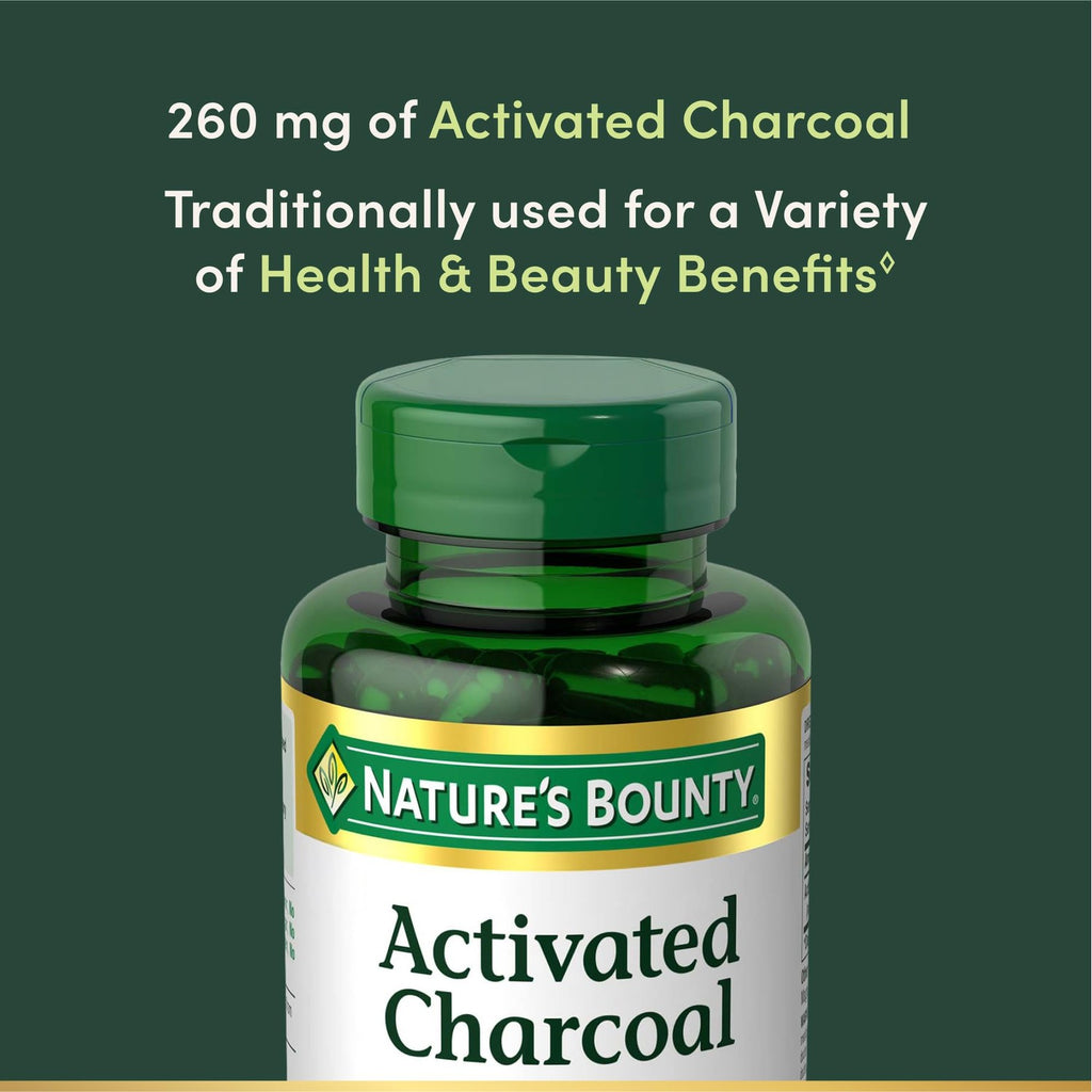 Nature's Bounty Activated Charcoal 260 mg, 100 Capsules