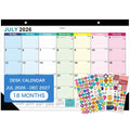 Desk Calendar 2026-2027 - 18 Month Desk Calendar july 2026-2027 Dec, 17" x 12", Large Desk Calendar with Thick Paper, Plastic Cover, Stickers, Home or Office Calendar for Easy Organizing