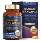 Magnesium Complex 700mg 12 in 1 Magnesium Supplement with Glycinate Citrate Malate Oxide Taurate Aspartate Orotate Magnesium Relaxation,Muscle,Heart Support, Vegan 120 Capsules 2PK