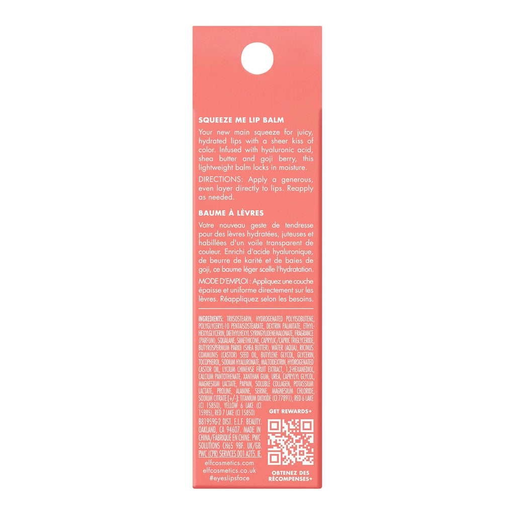 Buy now e.l.f. Squeeze Me Lip Balm, Moisturizing Lip Balm For A Sheer Tint Of Color, Infused With Hyaluronic Acid, Vegan & Cruelty-free, Strawberry at indiglob india