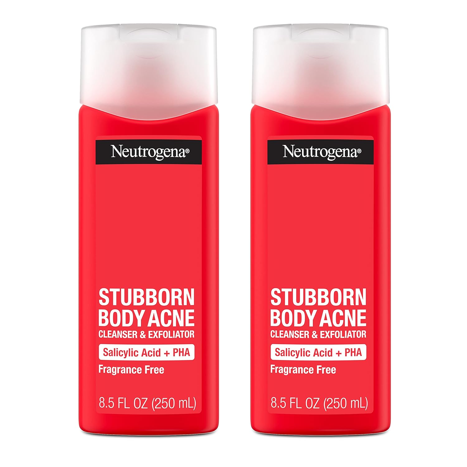 Buy now Neutrogena Salicylic Acid & PHA Stubborn Acne Body Wash, Exfoliating Cleanser Acne Treatment for Chest & Shoulder, Gently Clears, Exfoliates & Helps Prevent Breakouts, Fragrance Free, 8.5 Fl Oz 8.5 Fl Oz (Pack of 2) at indiglob india