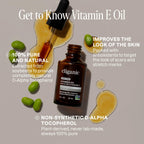 Cliganic Pure Vitamin E Oil for Skin, Scars, Hair & Face - 30,000 IU, Non-GMO Verified | Natural D-Alpha Tocopherol