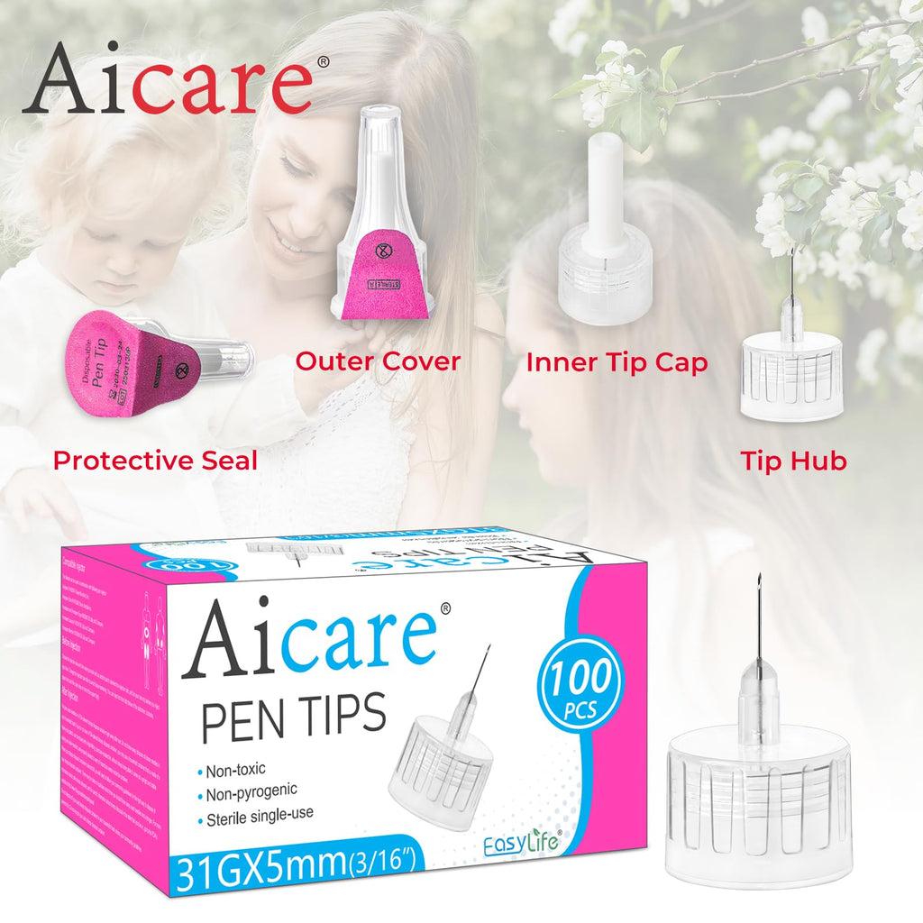 Pen Tips 31G x 5mm, 100/bx, Comfortable, Extra-Thin，Universal Fit for Most Pen