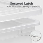 IRIS USA 4-Pack 35 Qt File Box, Letter/Legal Hanging File Storage, Clear