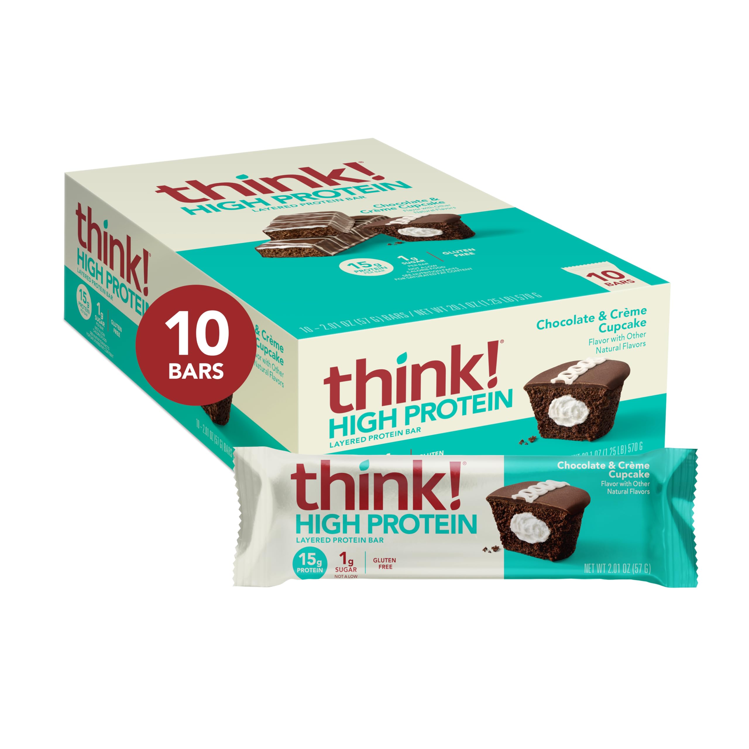Buy now think! Protein Bars, High Protein Snacks, Gluten Free, Kosher Friendly, Creamy Peanut Butter, Nutrition Bars, 2.1 Oz per Bar, 12 Count (Packaging May Vary) Chocolate Crème Cupcake 10 Count (Pack of 1) at indiglob india