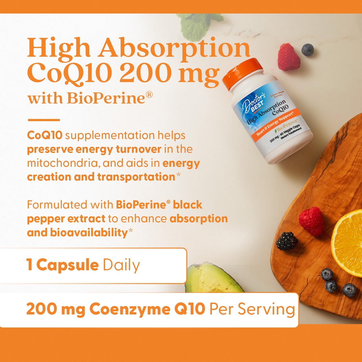 Buy now Doctors Best High Absorption CoQ10, Heart & Energy Support*, USP Verified, Naturally Fermented CoQ10, Non-GMO, Gluten Free, Soy Free, Vegan 60 Veggie Caps at indiglob india