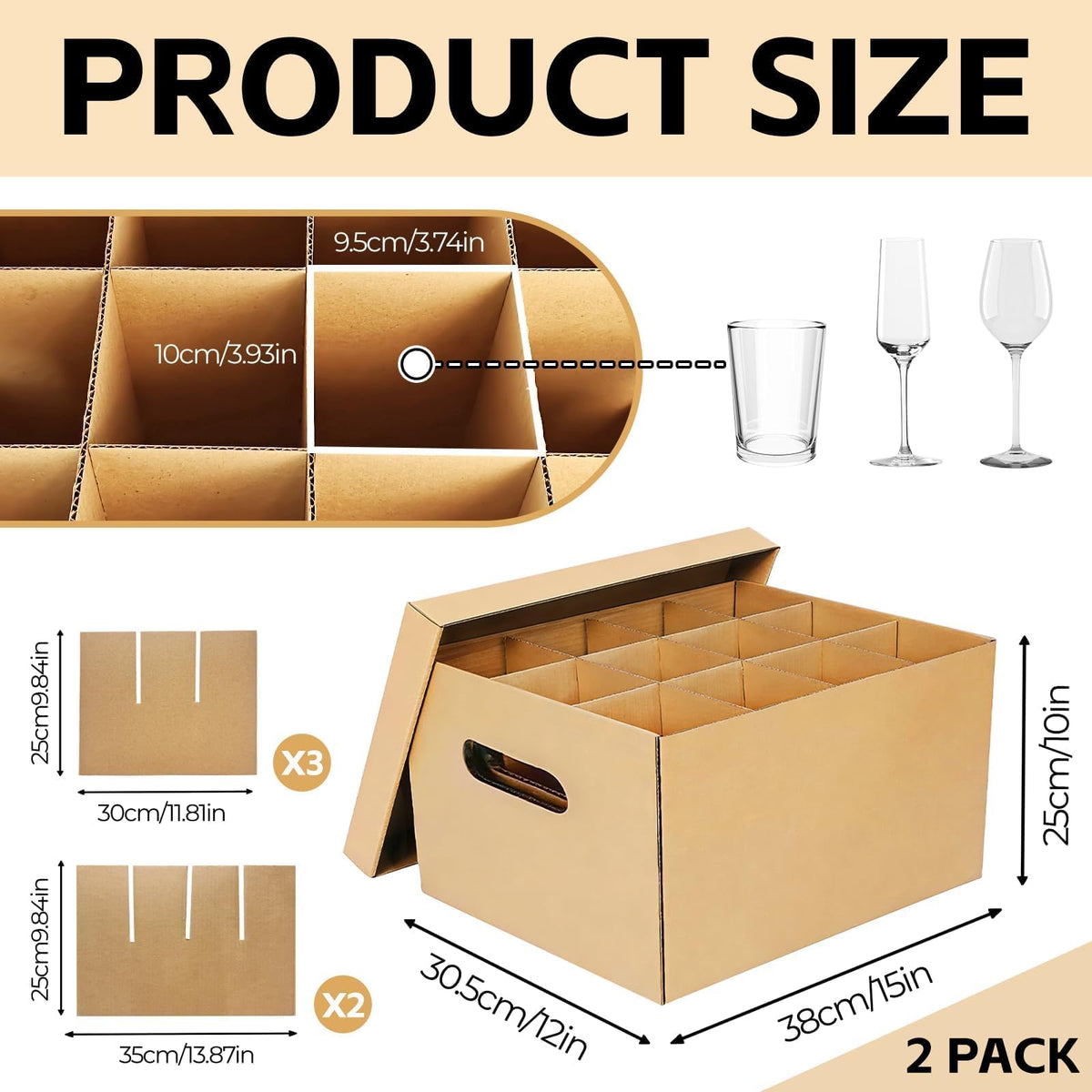 oyhqes Wine Glasses Moving Boxes, Glass Packing Boxes, Kitchen Storage Kit