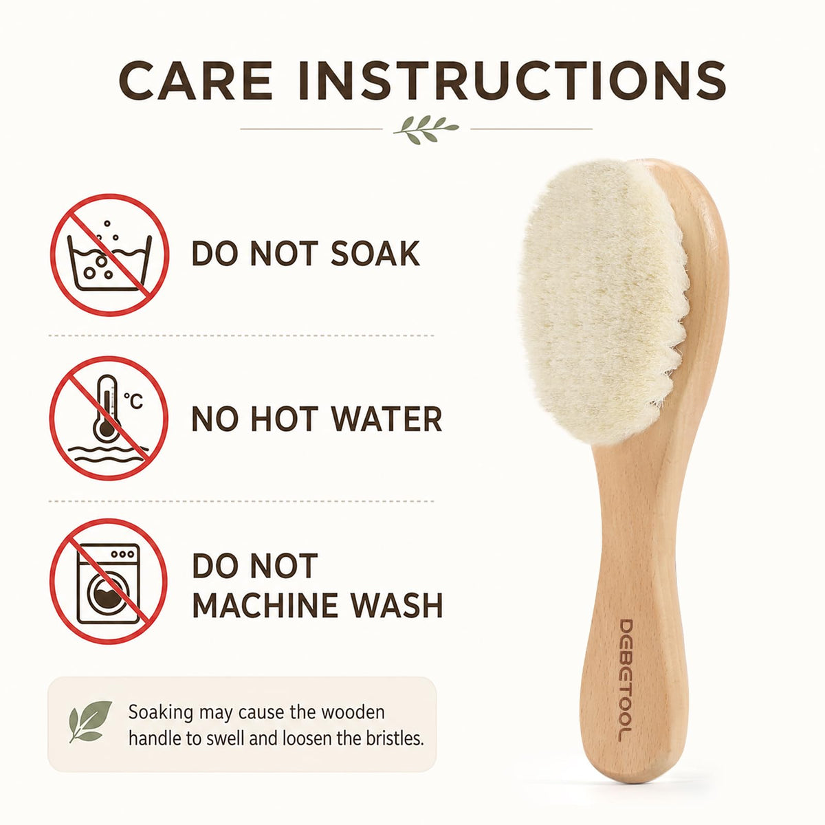 DEBETOOL 3-Piece Cradle Cap Brush Set with Comb & Baby Hair Brush