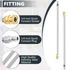 Pressure Washer Extension Wand, 2 Pack 17 Inch Stainless Steel Heavy Duty Wands with 1/4 Inch Quick Connect, Fits Most Pressure and Power Washers