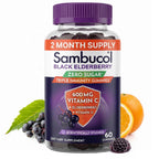 Sambucol Elderberry Gummies - Immune Support Supplement - 90 Count | Advanced Formula For Adults & Kids with Vitamin C & Zinc, Sambucol Elderberry are High in Antioxidants, Gluten Free, Vegan
