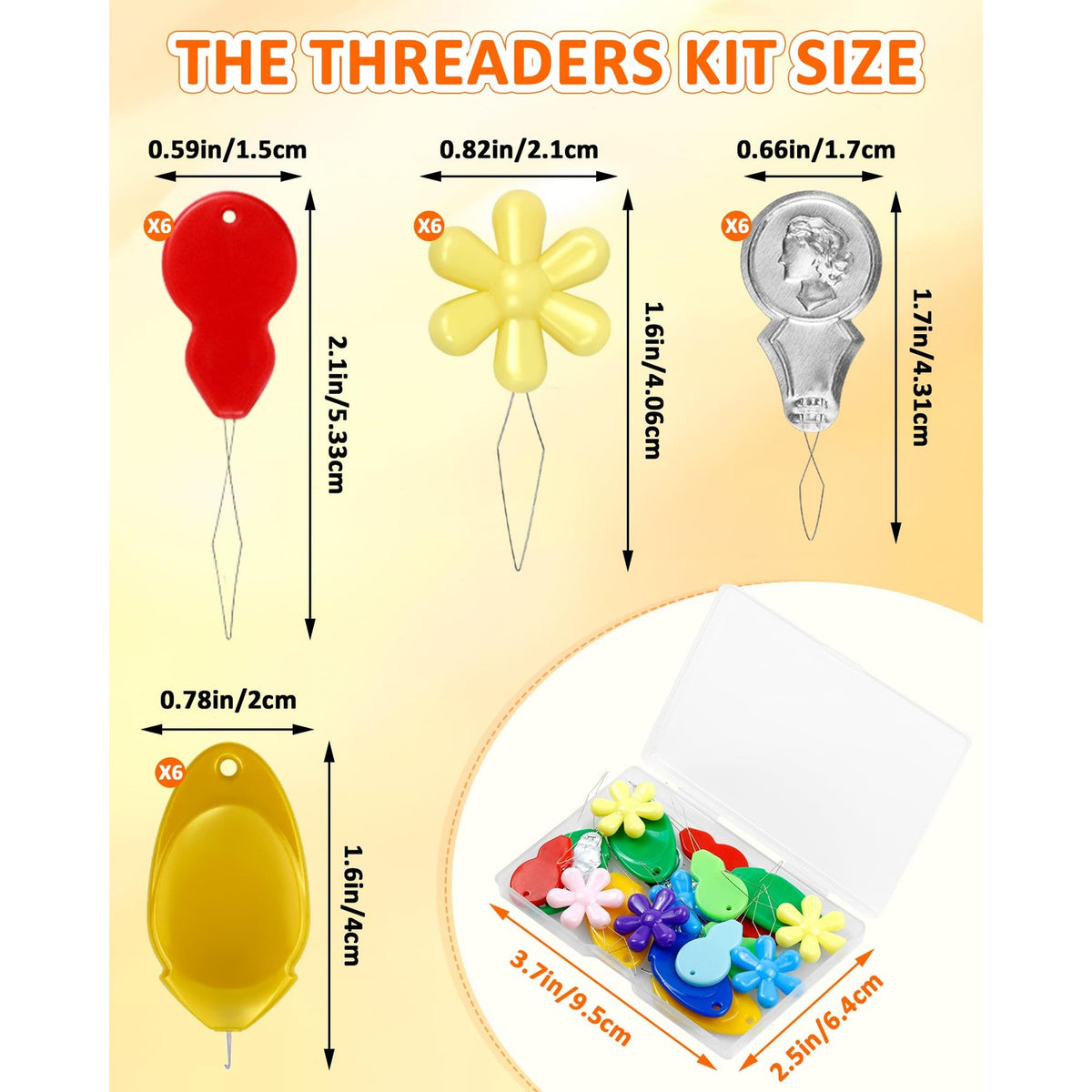 FIVEIZERO Needle Threaders Kit – 24 PCS Needle Threader for Hand Sewing,4 Type Simple Needle Threaders for Needles,Needle Threader for Sewing Machine & Embroidery Floss with Clear Storage Box