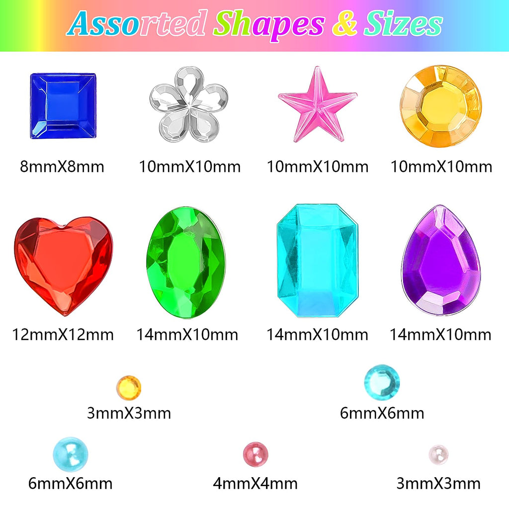 1782pcs Gem Stickers, Self Adhesive Rhinestones Stick on Jewel for Crafts