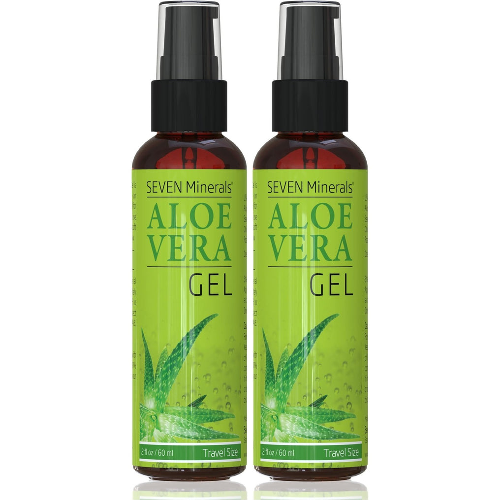 Seven Minerals Aloe Vera Gel with Freshly Cut Pure Organic Aloe - Big 12oz - Texas Grown, HighestQuality, Vegan, Unscented, Non-Sticky - After Sun, Skin & Face Moisturizer, Hair Mask
