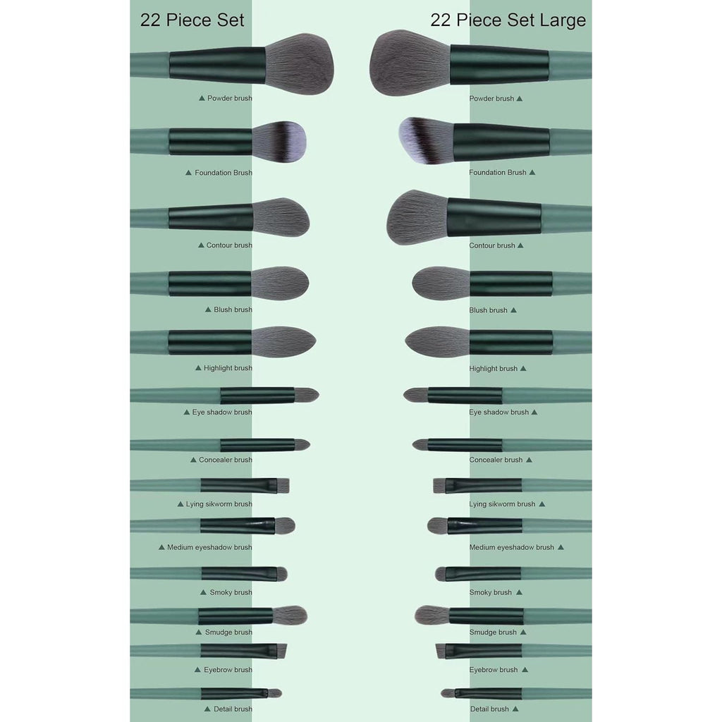 Buy now Makeup Brushes 22 Pcs Makeup Kit,Foundation Brush Eyeshadow Brush Make up Brushes Set (Green, 22 Piece Set) at indiglob india