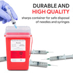 Alcedo Sharps Container 1 Quart (1-Pack) for Home Use & Travel Disposal