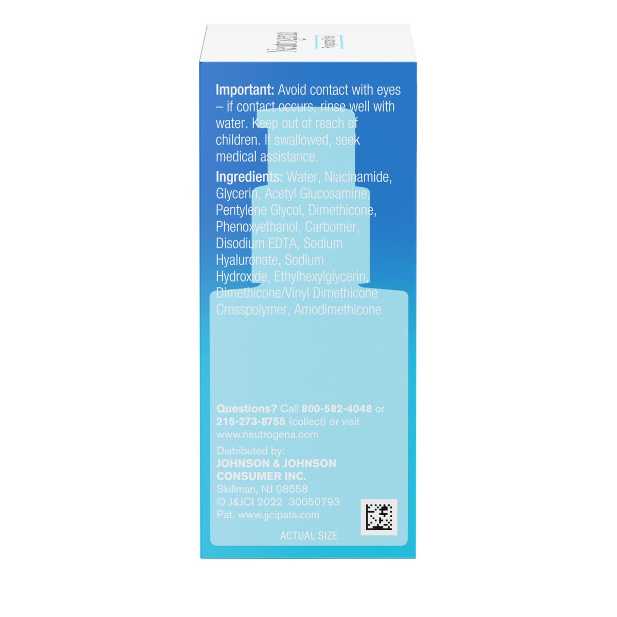 Neutrogena Hydro Boost + Niacinamide Serum for Face with Hyaluronic Acid & Vitamin B3, Multi-Action Face Serum to Hydrate & Improve Skin Complexion & Refine Look of Pores, Fragrance Free, 1 oz