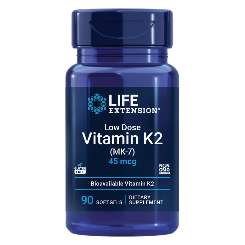 Life Extension Low Dose Vitamin K2 – Supports Arterial Health – Non-GMO, Gluten-Free – 90 Softgels | Non-GMO & Gluten-Free