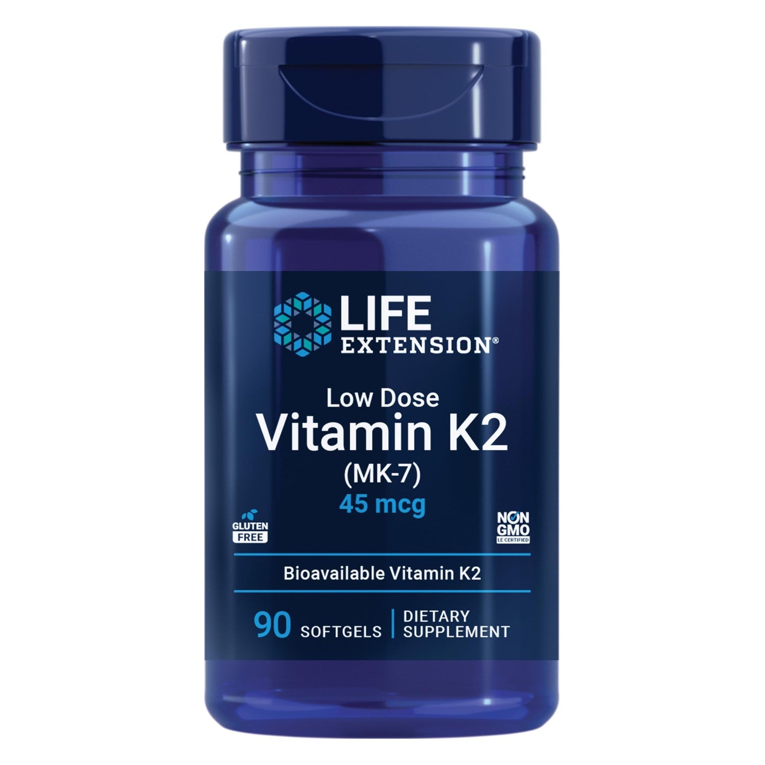 Life Extension Low Dose Vitamin K2 – Supports Arterial Health – Non-GMO, Gluten-Free – 90 Softgels | Non-GMO & Gluten-Free