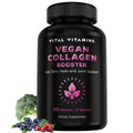 Vital Vitamins Vegan Collagen Booster Supplements, 60 Capsules | Supports Skin, Hair, Nails & Joints, Formulated with 30+ Superfoods, Hyaluronic Acid, Silica & Vitamin A, Non-GMO