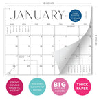 S&O Simple Magnetic Fridge Calendar from July 2026-December 2027 - Tear-Off Refrigerator Calendar to Track Events & Appointments - 18 Month Magnetic Planner for Fridge for Easy Planning-8"x10”in