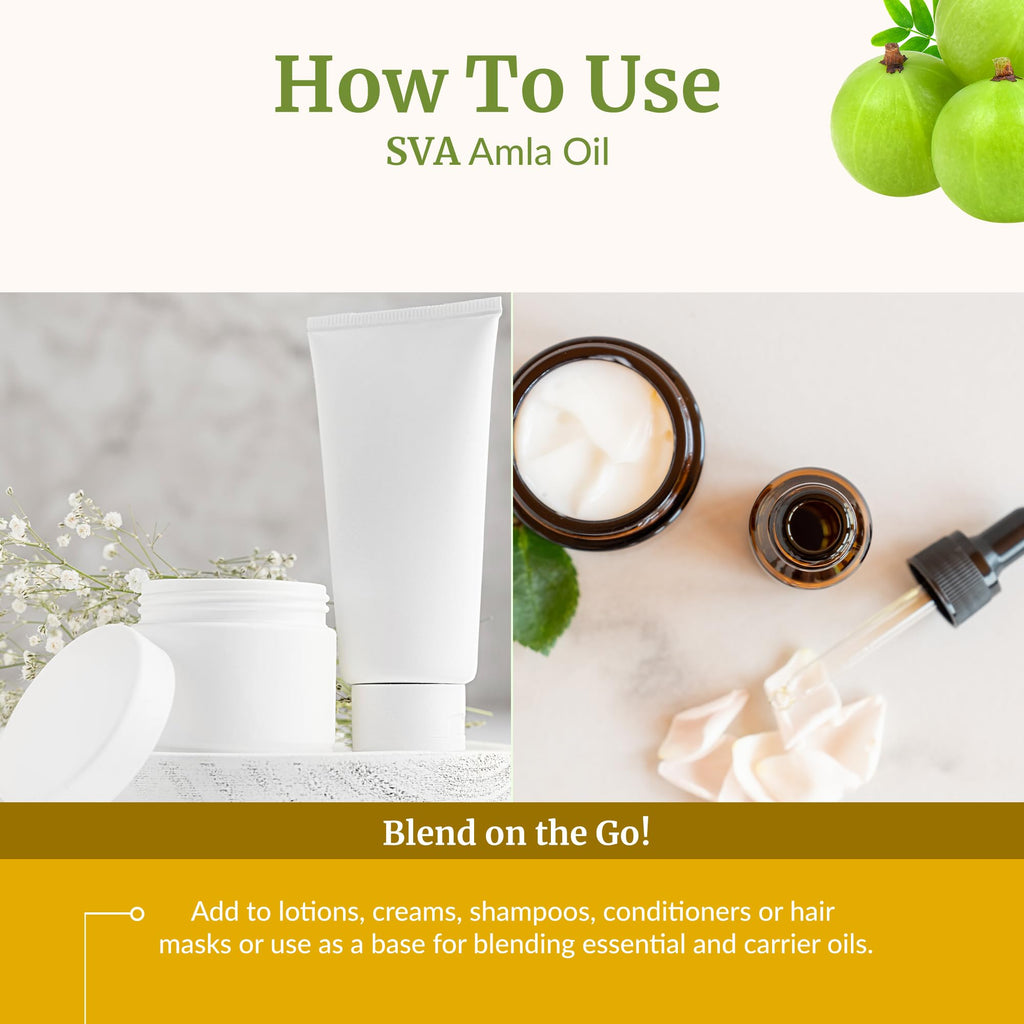 SVA Amla Carrier Oil, Glass Bottle with Dropper, 4 Fl Oz (118 ml)