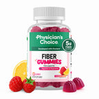 Physician's CHOICE Fiber Gummies for GLP-1 Support - No Sugar Added & Vegan - Raspberry Lemon - Natural Chicory Root Prebiotic Fiber Gummy - Digestive Health & Regularity for Women & Men - 60CT