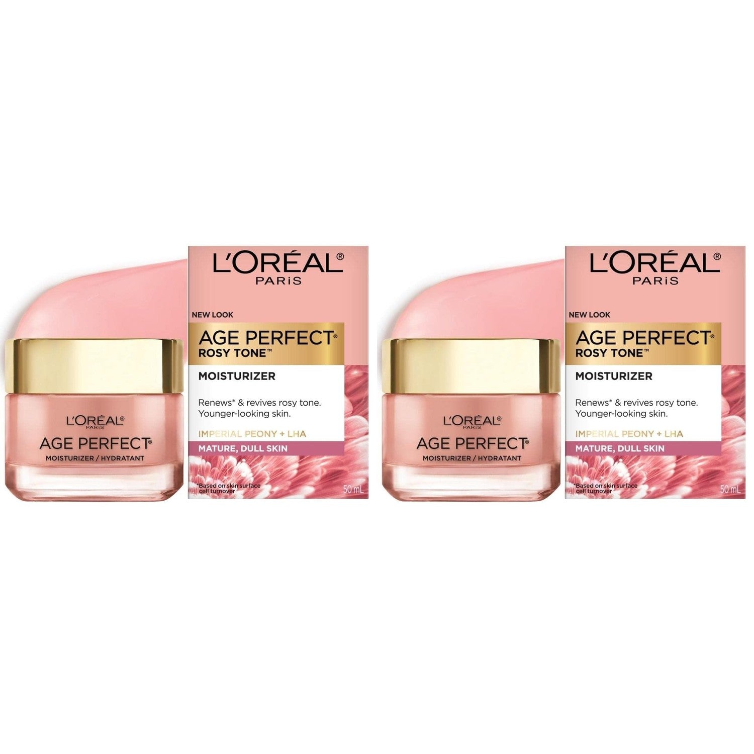 L'Oreal Paris Age Perfect Rosy Tone Anti-Sagging Face Moisturizer, Renew & Revive Healthy Tone, 1.7 oz (Packaging May Vary)