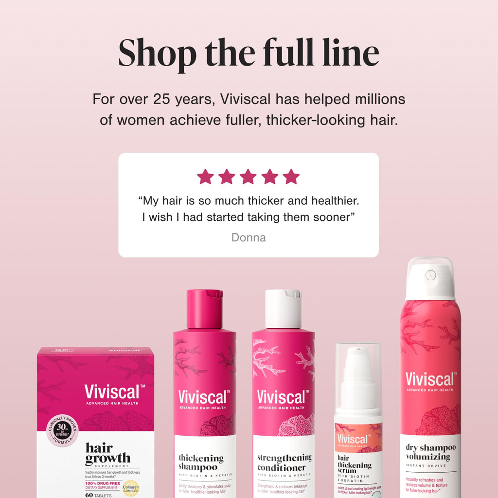Viviscal Hair Growth Supplements for Women, 60 Tablets, 1 Month | For Thicker & Fuller Hair, Thinning Hair Support, Biotin & Marine Collagen, Drug-Free