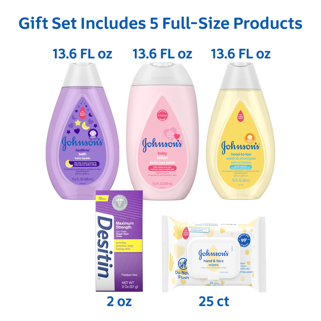 Johnson's Baby Here Comes Baby Gift Set, 5 Items
