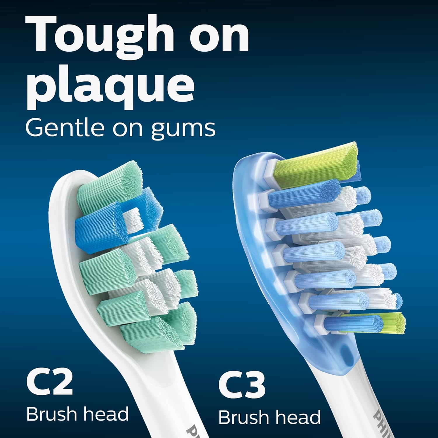 Buy now Philips Sonicare Genuine Toothbrush Head Variety Pack, C3 Premium Plaque Control and C2 Optimal Control, 3 Brush Heads, White, HX9023/69 at indiglob india