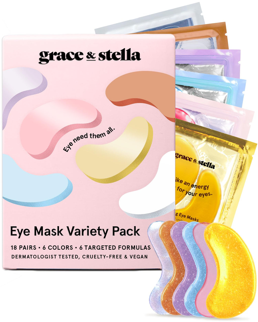 Buy now grace & stella Retinol Under Eye Patches for Puffy Eyes & Dark Circles - Restoring Gel Under Eye Masks with Hyaluronic Acid - Bridesmaid Gifts, Birthday Gifts for Women (Purple, 24 Pairs) at indiglob india