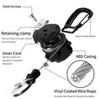 SHENGXIN 2 Pack Retractable Keychain Heavy Duty Carabiner Badge Holder, Tactical ID Badge Reel with 32” Steel Retractable Cord, 8.0 OZ