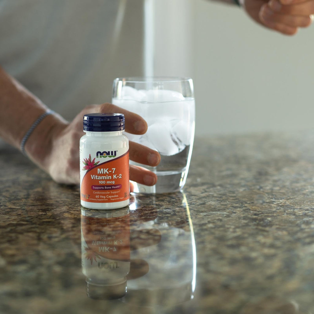 NOW Foods Supplements, MK-7 Vitamin K-2 100 mcg, Cardiovascular Support*, Supports Bone Health*, 60 Veg Capsules
