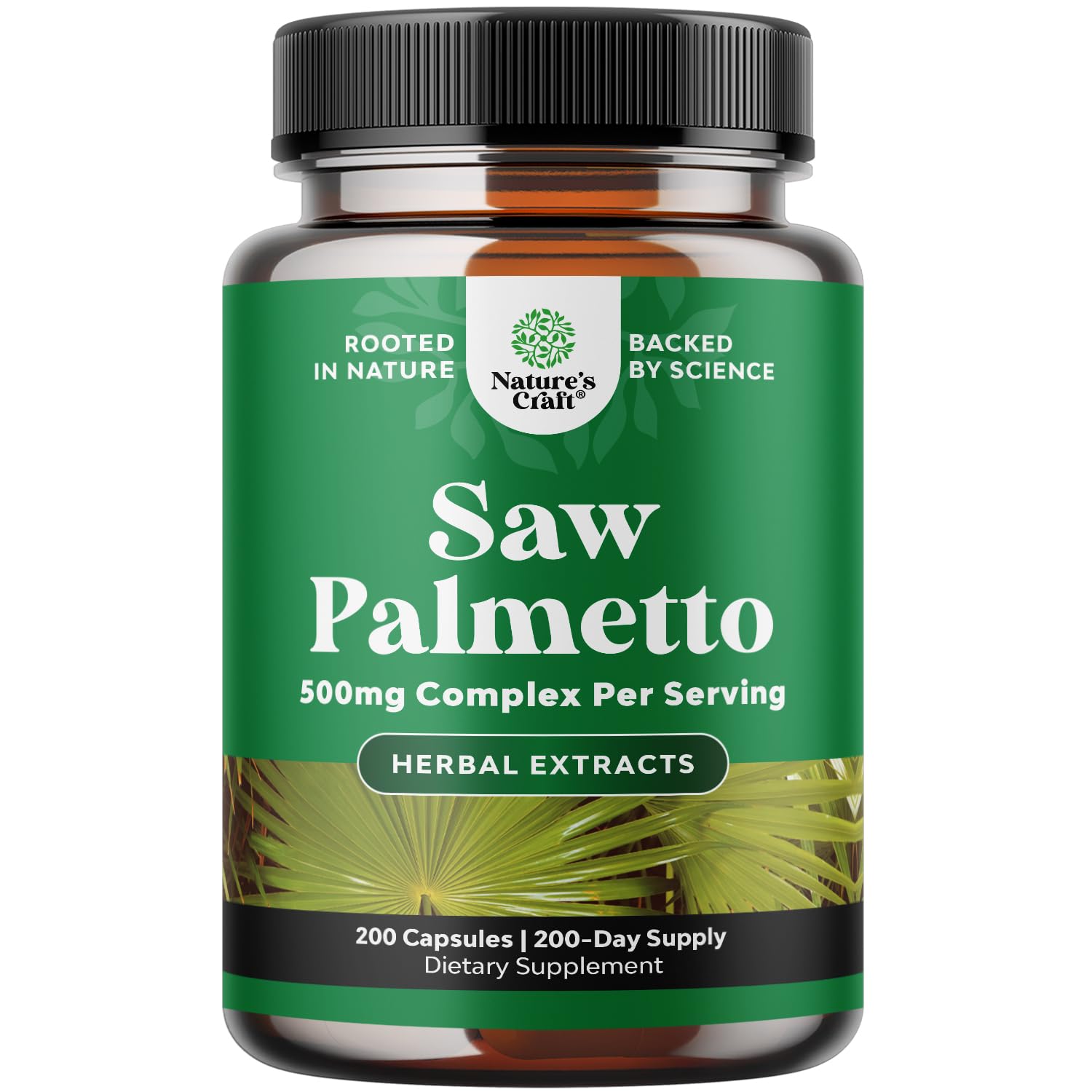 Saw Palmetto for Men Prostate Support - 500mg per Serving - 100 Capsules | Prostate Health Supplement for Men - Herbal Supplement for Urinary Support - Healthy Hair Support - Non-GMO - 100 Servings
