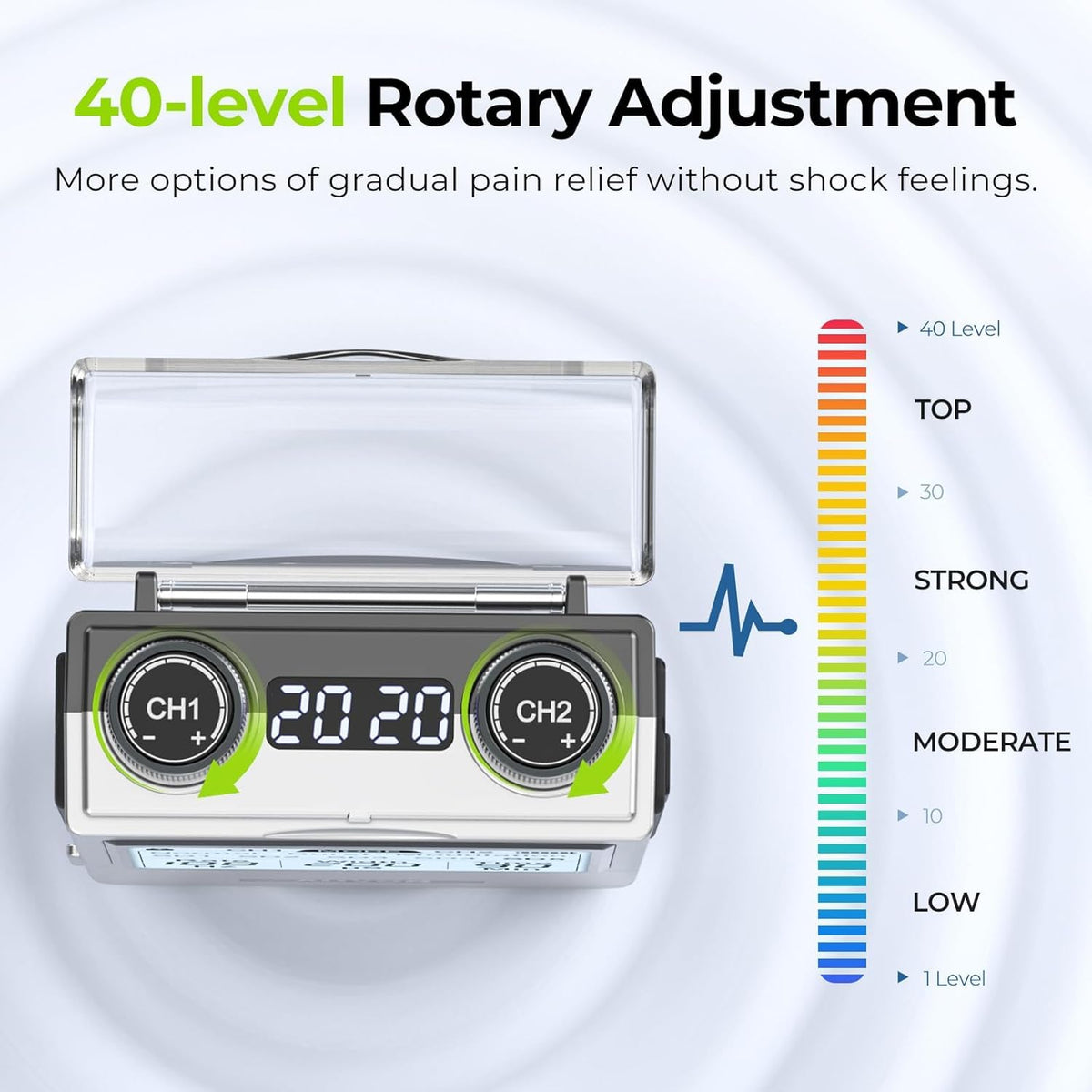 AUVON Rechargeable Digital TENS Unit Muscle Stimulator, Customizable 8-Mode