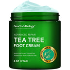 New York Biology Tea Tree Oil Foot Cream for Dry Feet and Rough Heels - Moisturizing Foot Cream - 8 oz
