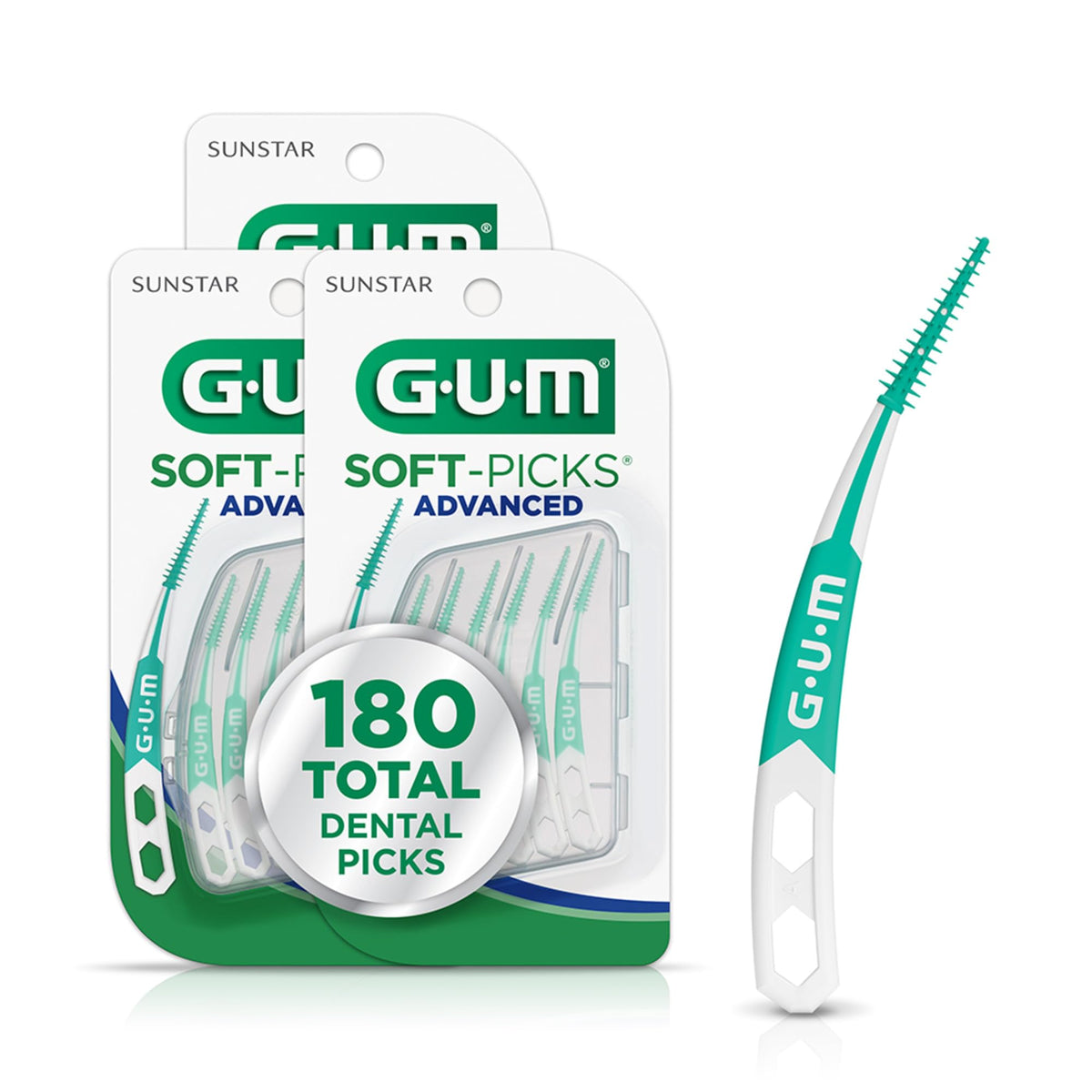 GUM Soft-Picks Advanced Interdental Picks, 60 Count (3 Pack)