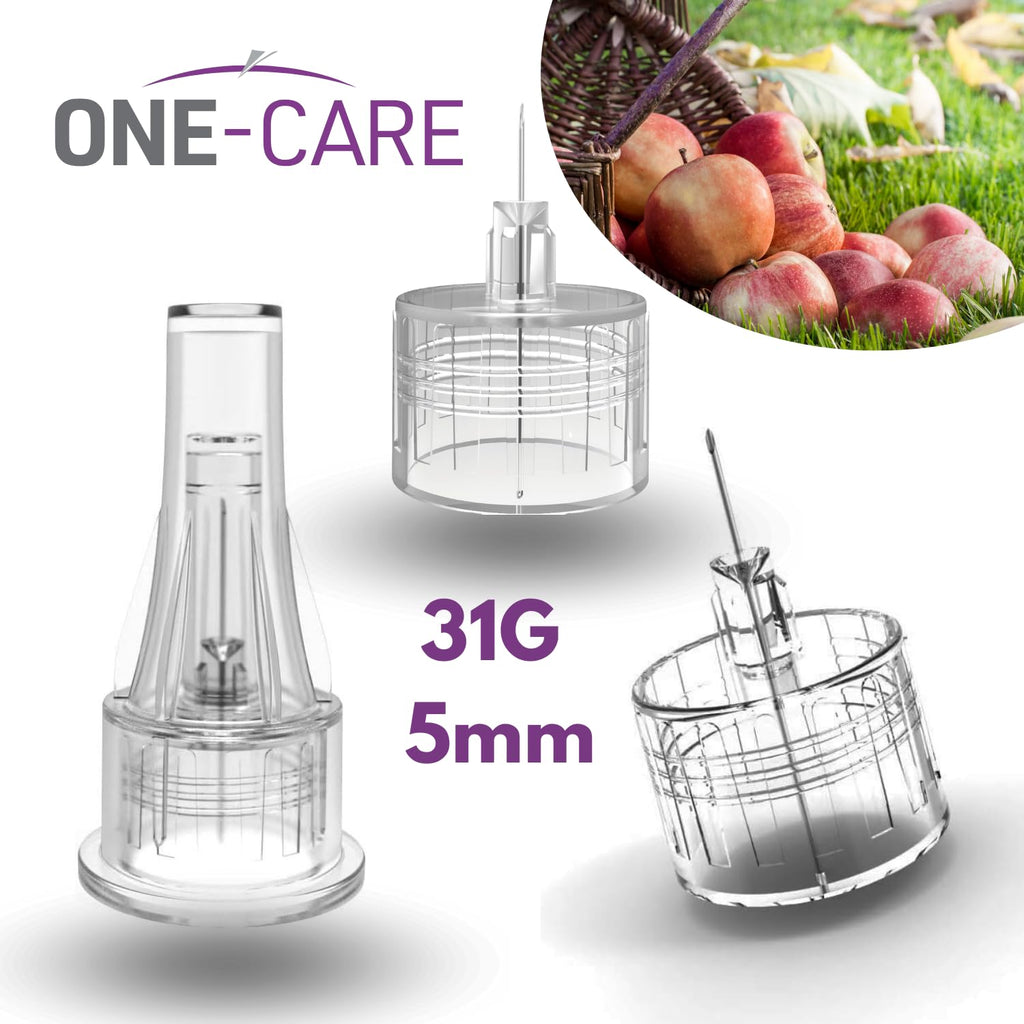 ONE-CARE Pen Tips, 31G x 5mm, Ultra-Fine, Twist-On Design, 100 Count