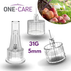 ONE-CARE Pen Tips, 31G x 5mm, Ultra-Fine, Twist-On Design, 100 Count
