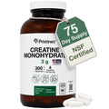 PRISTINE'S NSF Certified Creatine Monohydrate 3g Capsules, 75 Servings | Vegan, non-GMO and gluten-free. NSF Certified creatine capsules with 75 servings and no powder scoop, mixing, grit or flavor