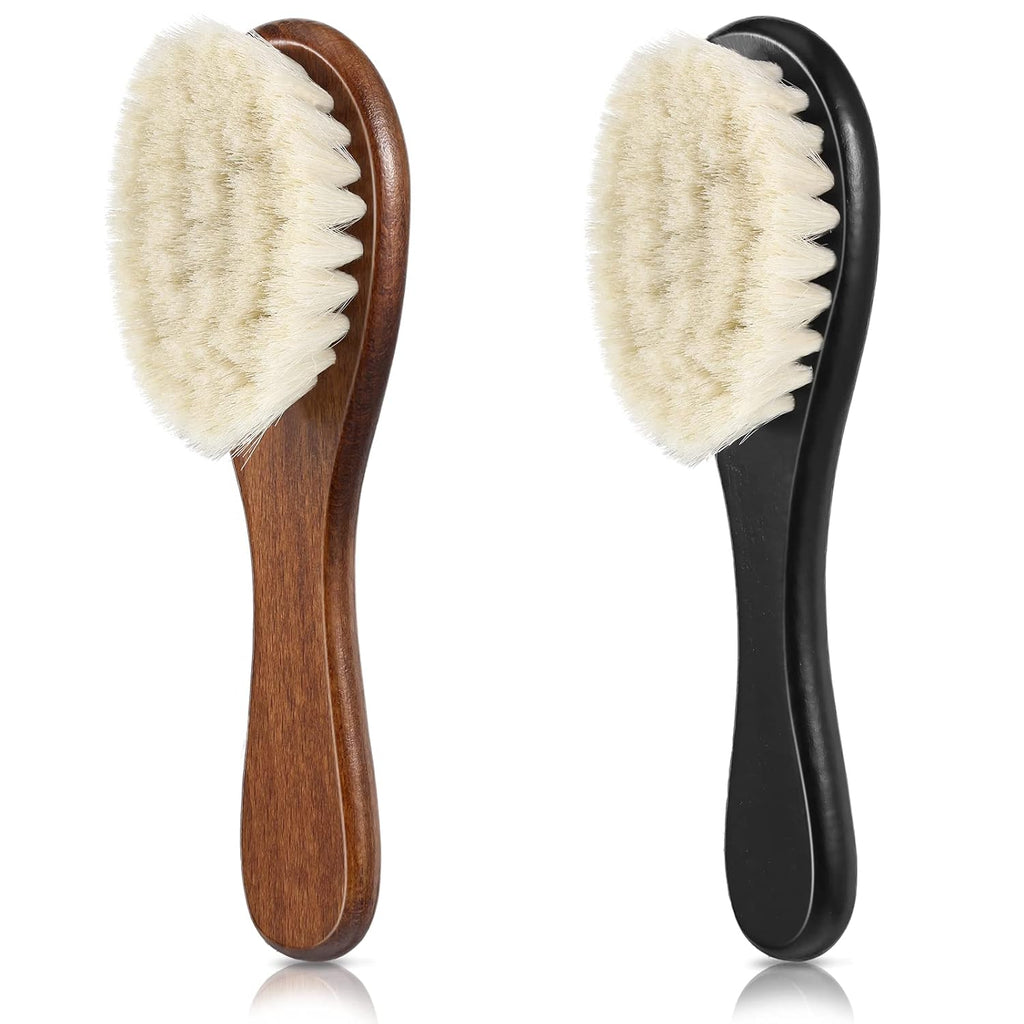 Buy now Shappy 2 Pieces Barber Fade Brush Men Beard Brush Neck Duster Cleaning Grooming Tool Soft Beard with Wooden Handle for Barber Hair Cutting Kits(Black, Red) at indiglob india