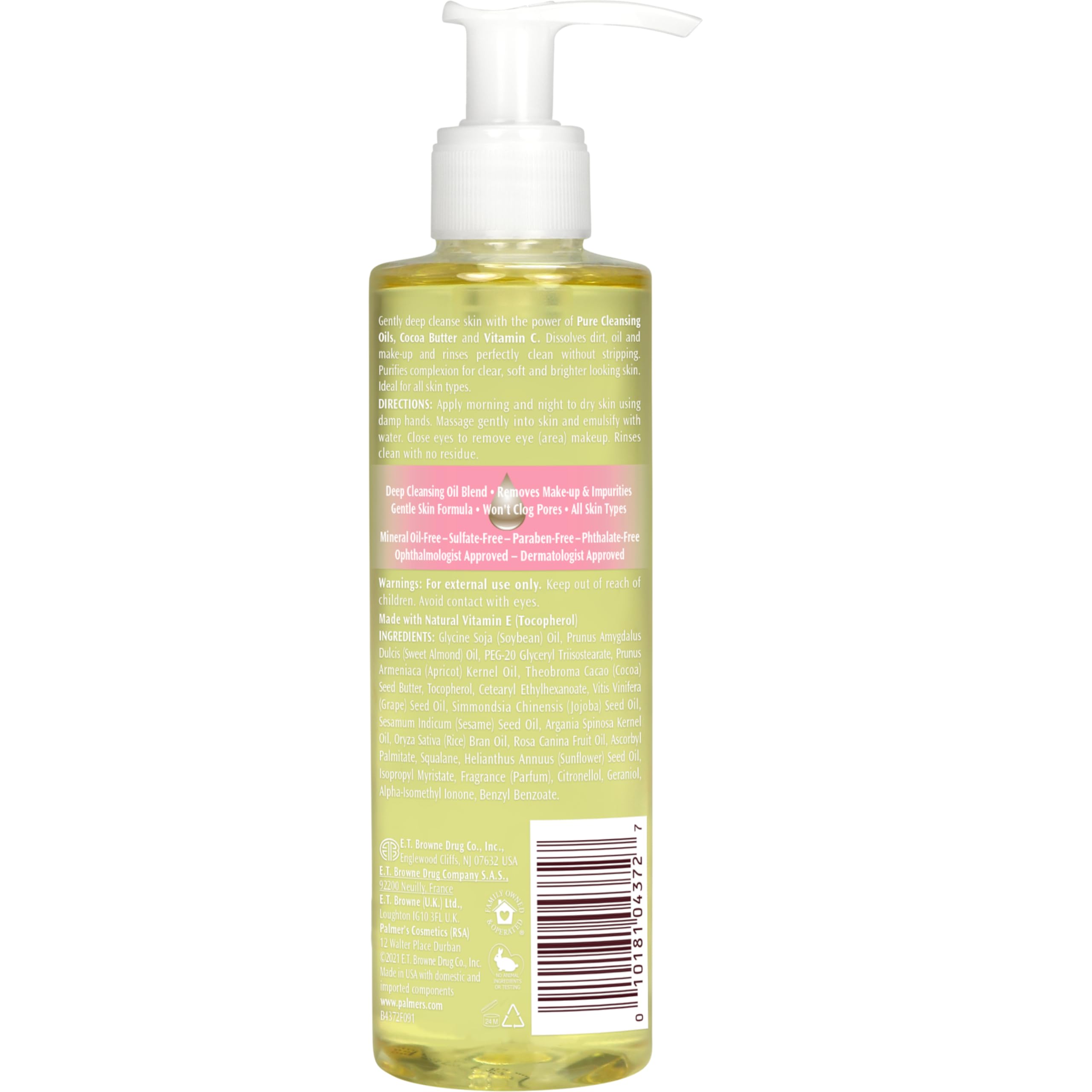 Buy now Palmer's Cocoa Butter Formula Skin Therapy Cleansing Oil, Gentle Makeup Remover with Rosehip Oil and Vitamin C, 6.5 Ounce at indiglob india